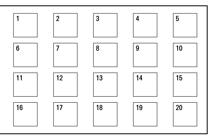 5列 x 4行 20個