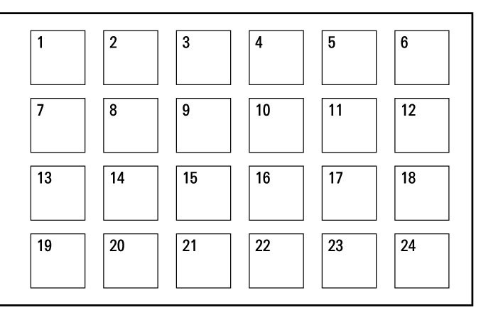 6列 x 4行 24個