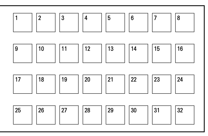 8列 x 4行 32個