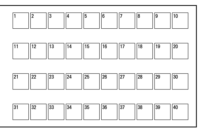 10列 x 4行 40個